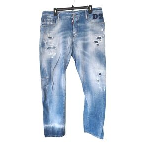 DSQUARED2 🇨🇦 Distressed D2 Tidy Biker Jeans - 40" Waist, Blue